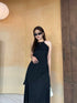 Ladies Asymmetrical Sleeves Back Tie Tops Witj A-Line Skirts